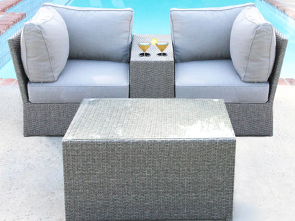 Comfortable Modern Patio Rattan Sectional Set With Cushions