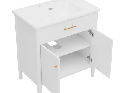 Bathroom Vanity With Sink, Soft Close Doors And Adjustable Shelf