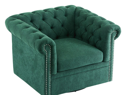 Chesterfield Style Swivel Club Chair With Button Tufted
