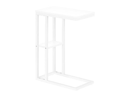 Accent Table, C - Shaped, Marble Look Contemporary & Modern Convenient Design