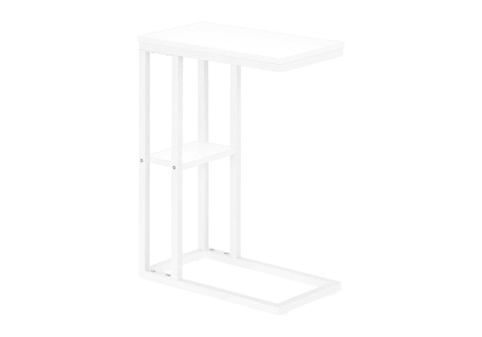 Accent Table, C - Shaped, Marble Look Contemporary & Modern Convenient Design
