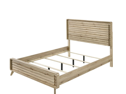 Panel Bed With Slatted Headboard And Footboard