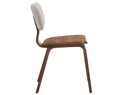 Casson - Boucle 7 Walnut Side Chair (Set of 2) - White / Walnut