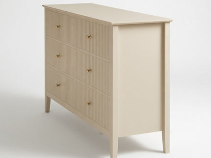 Modern 6 Drawer Fluted Dresser