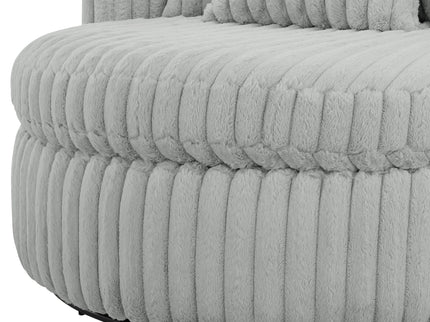 Mindy - Oversized Swivel Barrel Chair - Gray