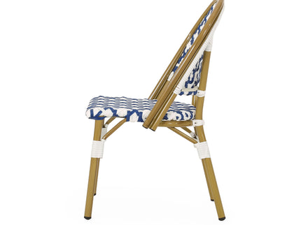 Chic French Bistro Chair With Durable Rattan And Aluminum Frame
