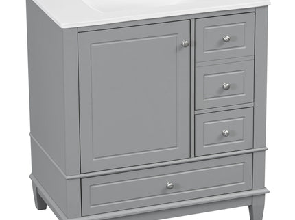 Freestanding Bathroom Vanity With Sink, Soft Close Door, 3 Drawers