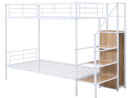 Bunk Bed With Lateral Storage Ladder And Wardrobe