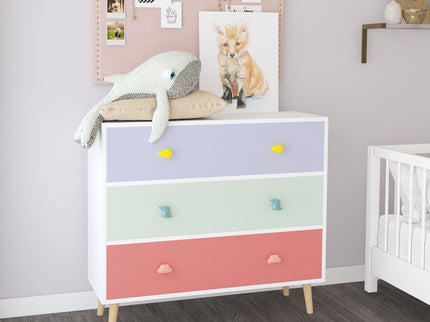 3 Drawer Dresser, Storage Cabinet With Anti Tip Safety