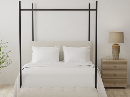 4 Piece Short Queen Brushed Microfiber Hypoallergenic Sheet Set - White