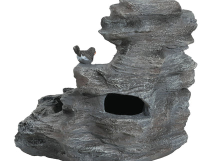 Concrete Rock Waterfall Fountain With LED Lights, Outdoor Garden Decor