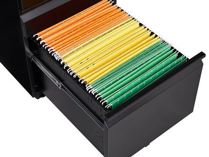 Contemporary 3 Drawer Mobile Filing Cabinet With Lock, Metal Office Storage For Legal / Letter Size
