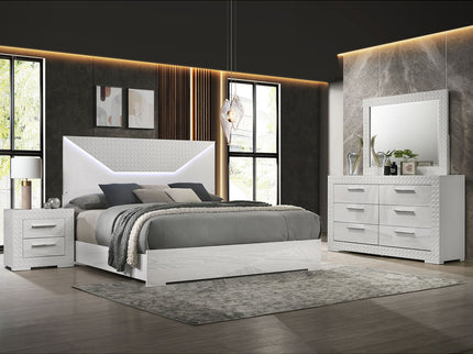 Pierce - 4 Piece Bedroom Set With LED Lighting