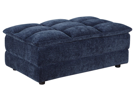 Azure - Upholstered Rectangular Ottoman - Blue