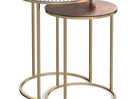 Drake - 2 Piece Nesting Table - Antique Nickel / Antique Copper
