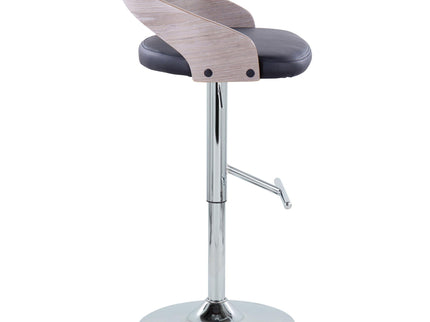 Grotto - Contemporary Adjustable Height Barstool With Swivel With Straight T Footrest (Set of 2)