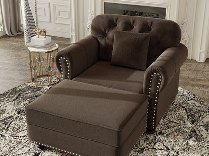 Sofa With Nailhead Trim And Rolled Armrests