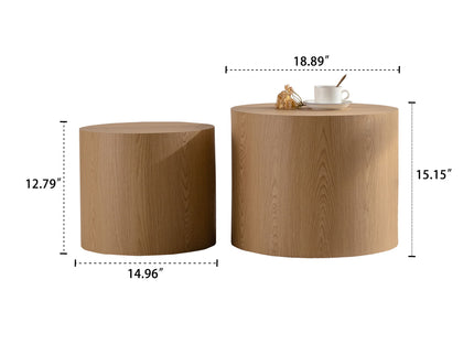 Round Nesting Coffee Table For Small Space (Set of 2)