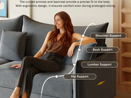 King Pull Out Sofa Bed, 3-In-1 Convertible Bed With 3 Pillows