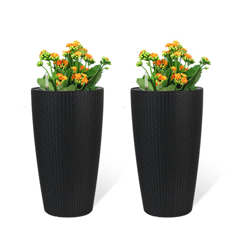 Tall Planters Set With Water Level Monitor And Auto Watering