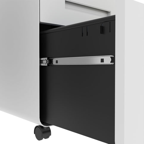 3-Drawer Mobile File Cabinet With Lock, On Casters, Holds A4/Letter Files