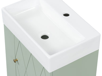 Modern Bathroom Vanity With Sink, Diamond Pattern Doors