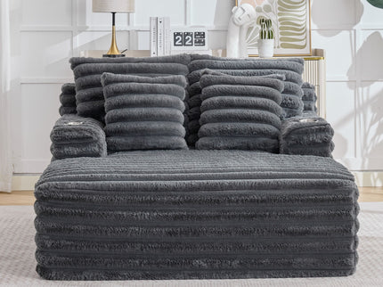 Oversized Chaise Lounge Chair Indoor With Pillows For Living Room