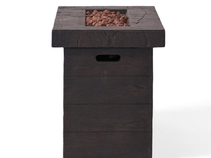Custer - Rectangular Fire Pit 50, 000 Btu Magnesium Oxide - Brown