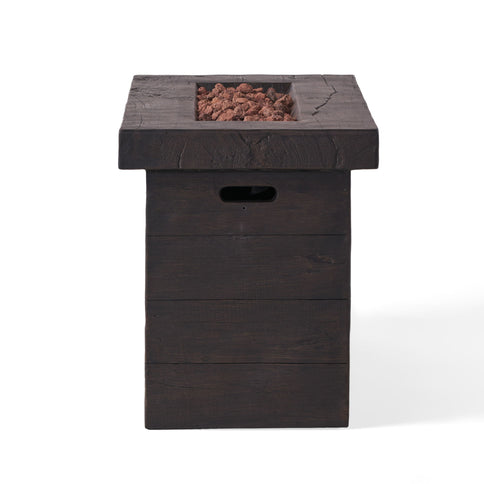 Custer - Rectangular Fire Pit 50, 000 Btu Magnesium Oxide - Brown