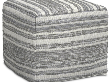 Carina - Square Woven Pouf - Black White
