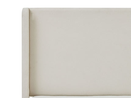 Carmen - King Size Upholstered Wingback Bed - Ivory