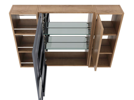 Wall Mounted Bathroom Mirror Cabinet, Adjustable Shelves Storage Cabinet - Imitative Oak
