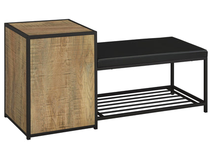 Shoe Storage Entryway Bench With Cabinet - Wood