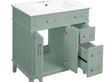 Modern Bathroom Vanity With Sink, Storage Cabinet, Soft Close Doors, Deep & Standard Drawers