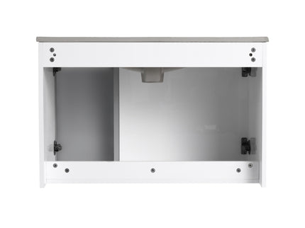 Wall Mounted Bathroom Vanity With Sink, 2 Soft Close Doors, Cabinet & Half Door