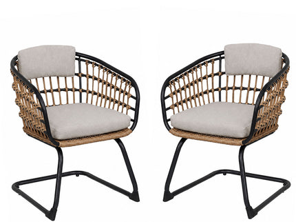 Patio Dining Chairs For Garden (Set of 2) - Beige
