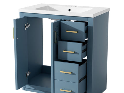 Bathroom Vanity With Sink, Storage Cabinet, Freestanding Set With 3 Drawers & Soft Closing Doors