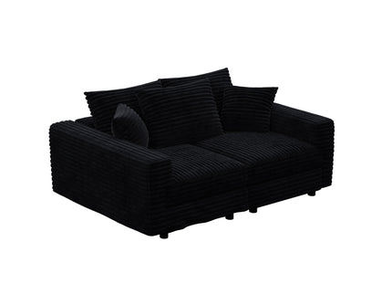 Deep Seat Convertible Sofa With Soft Pillows And Ottomans