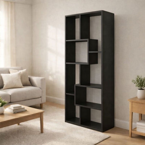 Asymmetrical Display Shelf & Bookcase, 5 Tier