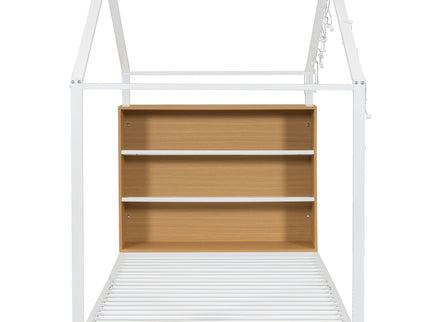 Bed House Frame With Shelves And Lights