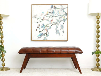 Maja - Bench - Cognac / Dark Brown