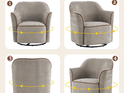 360° Swivel Accent Chair With Flared Arms