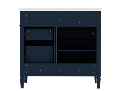 Bathroom Vanity With Top Sink, 2 Drawers, Tip Out Drawer