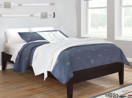 Queen Platform Bed With Tapered Legs - Brown