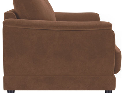Dania - Upholstered Crescent Loveseat With Curved Tufted Arms - Rust