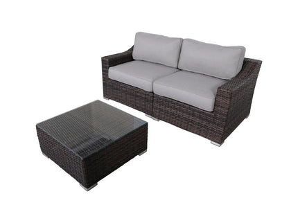 Outdoor Wicker Conversation Set With Cushions, All Weather