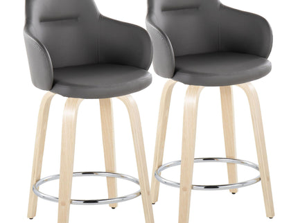 Boyne - Contemporary Fixed Height Counter Stool & Swivel With Round Footrest (Set of 2)