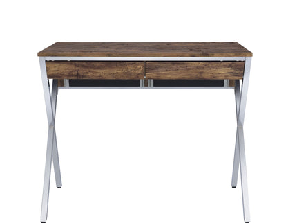 Callers - Weathered Writing Desk - Chrome / Oak