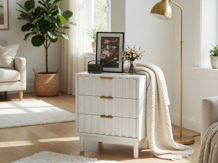Fluted 3 Drawer Dresser