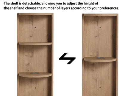 Modern Wall Mounted Bathroom Vanity With Sink And Storage Rack Soft Close Doors Plywood - Imitative Oak